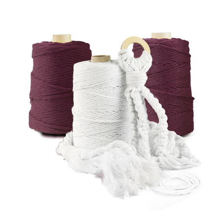 Sznurek Bawełniany Makrama 3mm 100m - 200m PURPUROWY