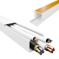 Kanał kablowy Listwa PCV 16x16mm korytko kablowe Białe samoprzylepne