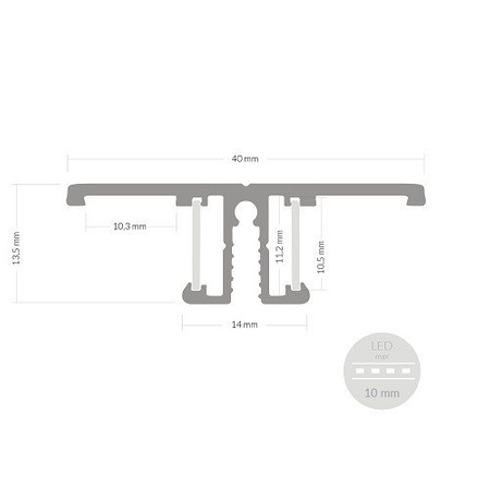 Profil ALU LED BACK 2m + Klosz Satyna