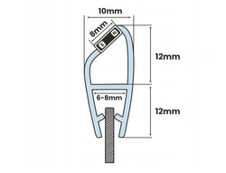 Uszczelka MAGNETYCZNA UM02 do Kabin Prysznicowych do SZYB 6mm 8mm
