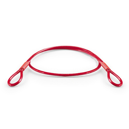 Linka Stalowa w PCV CZERWONA z Pętlami Pętelkami Lina z Okiem Oczkami Pętlica 2/4mm 1x19