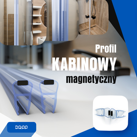 Uszczelka MAGNETYCZNA UM03 do Kabin Prysznicowych do SZYB 4mm 5mm 6mm
