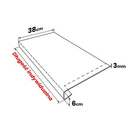 Nakładka Renowacyjna na stary parapet wewnętrzny Marmur Szerokość 38cm