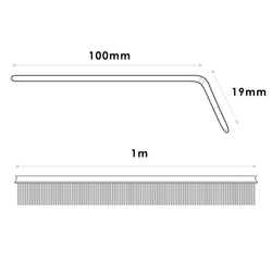 Grzebień Okapu Okapowy 100mm CZARNY 9005 1m