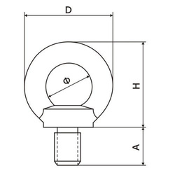 Śruba z UCHEM Oczkowa Gwintowana Ocynk Ocynkowana M6
