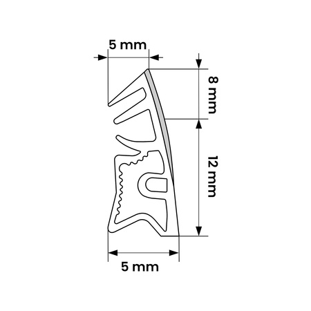 Uszczelka okienna KD-6 Biała do Okien Drewnianych - Skrzydło Rama