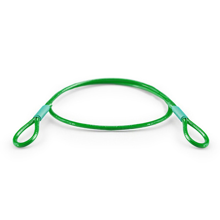 Linka Stalowa w PCV ZIELONA z Pętlami Pętelkami Lina z Okiem Oczkami Pętlica 3/6mm 1x19
