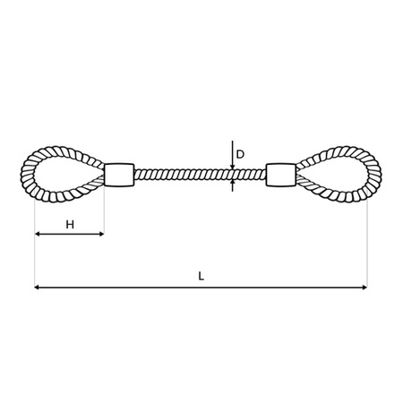 Linka Stalowa w PCV CZARNA z Pętlami Pętelkami Lina z Okiem Oczkami Pętlica 2,5/5mm 1x19