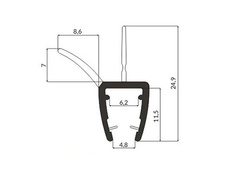 Uszczelka Kabiny Prysznicowej GIĘTA do Kabin Prysznicowych do Szyb 6mm-8mm UKG03 0,1m - 1,0m