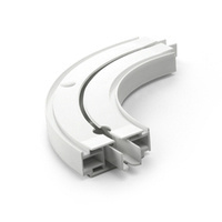 ŁUK KOŃCOWY do Szyn Karniszy Sufitowych PCV 1-torowy KOMPLET PRAWY i LEWY