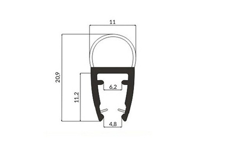 Uszczelka Kabiny Prysznicowej do Kabin Prysznicowych do Szyb 6mm-8mm UK07 0,1m - 2,0m