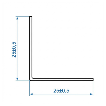 Kątownik PCV Samoprzylepny Wewnętrzny Narożnik 25x25mm BIAŁY 2m