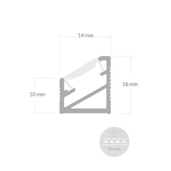 Profil ALU MODEL K 1m - 2m + Klosz Przezroczysty