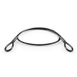 Linka Stalowa w PCV CZARNA z Pętlami Pętelkami Lina z Okiem Oczkami Pętlica 1/2mm 1x7