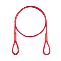 Linka Stalowa w PCV CZERWONA z Pętlami Pętelkami Lina z Okiem Oczkami Pętlica 2,5/5mm 1x19