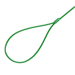 Linka Stalowa w PCV ZIELONA z Pętlami Pętelkami Lina z Okiem Oczkami Pętlica 1/2mm 1x7