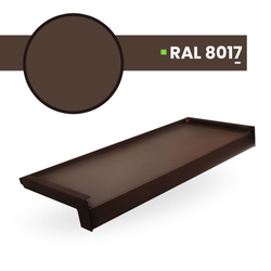 Parapet Zewnętrzny Stalowy Brązowy RAL 8017 Szerokość 20cm ZAŚLEPKI ALUMINIUM GRATIS