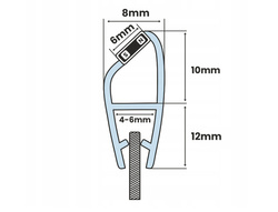Uszczelka MAGNETYCZNA UM01 do Kabin Prysznicowych do SZYB 4mm 5mm 6mm