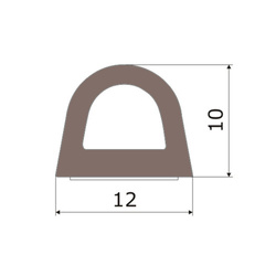 Uszczelka Gumowa Samoprzylepna D SD-54 12x10mm BRĄZOWA