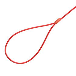 Linka Stalowa w PCV CZERWONA z Pętlami Pętelkami Lina z Okiem Oczkami Pętlica 2/4mm 1x19