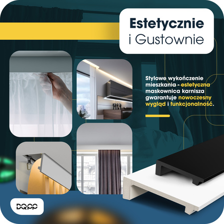 Listwa Karniszowa Maskująca Karnisz 10cm Czarna 2m