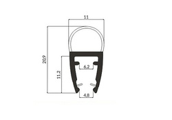 Uszczelka Kabiny Prysznicowej do Kabin Prysznicowych do Szyb 6mm-8mm UK07 0,1m - 2,0m