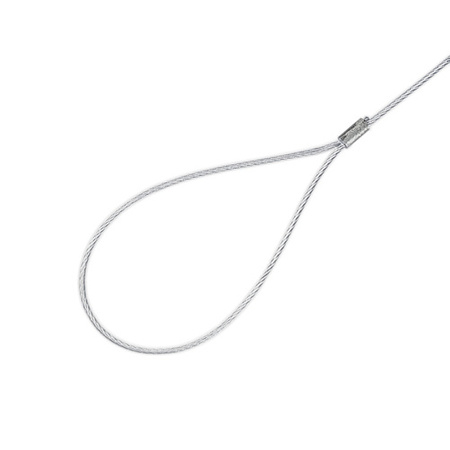 Linka Stalowa w PCV PRZEZROCZYSTA z Pętlami Pętelkami Lina z Okiem Oczkami Pętlica 4/5mm 6x7