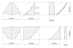 Narożnik wewnętrzny listwy przyblatowej 23mm ALUMINIUM