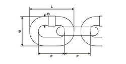 Łańcuch TECHNICZNY DIN 766 Klasa Klasy 3 Ocynk OGNIOWY 6mm