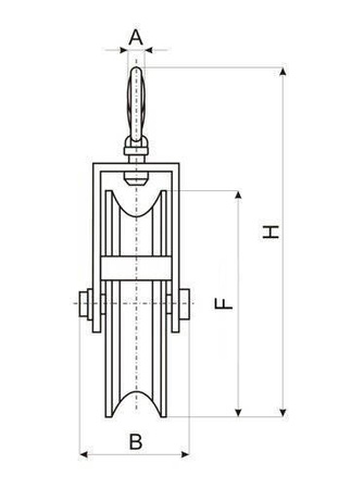 Zblocze Hakowe z Hakiem Bloczek Budowlany do Lin Linowy 150mm