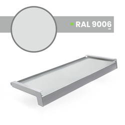 Parapet Zewnętrzny Stalowy Srebny RAL 9006 Szerokość 40cm ZAŚLEPKI ALUMINIUM GRATIS
