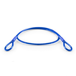 Linka Stalowa w PCV NIEBIESKA z Pętlami Pętelkami Lina z Okiem Oczkami Pętlica 1,6/3mm 1x7