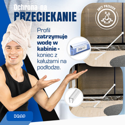 Uszczelka MAGNETYCZNA UM01 do Kabin Prysznicowych do SZYB 4mm 5mm 6mm