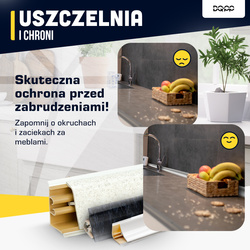 Listwa Przyblatowa Blatowa do Blatu Kuchenna PCV PVC 37mm ANTRACYT + wkręty GRATIS!