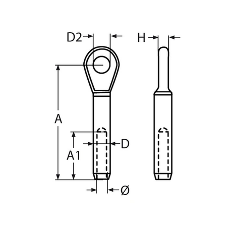 Śruba Oczkowa Uchwyt Balustrady do lin 4mm