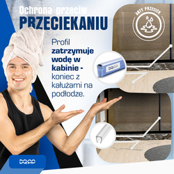 Uszczelka MAGNETYCZNA UM03 do Kabin Prysznicowych do SZYB 4mm 5mm 6mm
