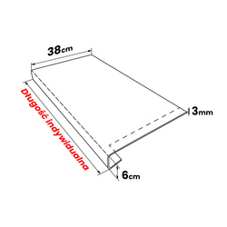 Nakładka Renowacyjna na stary parapet wewnętrzny Marmur Szerokość 38cm