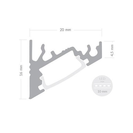 Profil ALU CORNER30 2m + Klosz Satyna