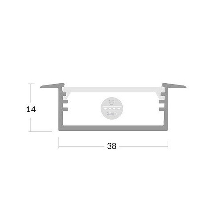 Profil ALU LED VARIO3004 2m + Klosz Mleczny