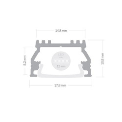 Profil ALU LED UNI 1m - 2m + Klosz Mleczny