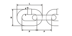 Łańcuch TECHNICZNY DIN 766 Klasa Klasy 3 Ocynk GALWANICZNY 8mm