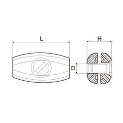 Zacisk do Lin Linowy KUBEŁKOWY Pełny Aluminiowy 4mm