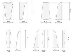 Łącznik do listwy PCV 70mm DĄB ALABASTER