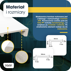 Listwa Karniszowa Maskująca Karnisz 10cm Biała 2m