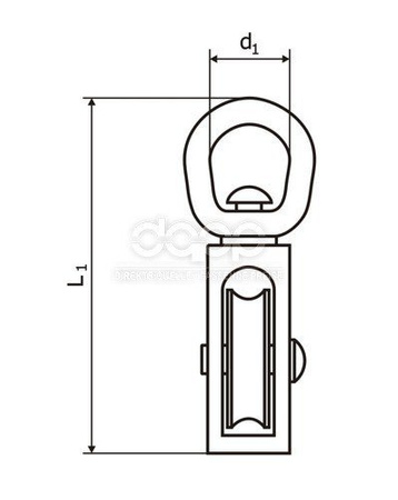 Bloczek do Lin Linowy Niklowany z Krętlikiem POJEDYNCZY 3/4''