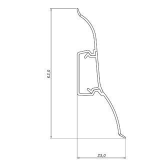 Listwa Przypodłogowa Podłogowa 62mm PCV 2m DĄB DORIAN + 5 wkrętów GRATIS!