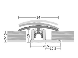 Listwa Progowa Regulowana 34mm Na Wcisk Wciskana SZAMPAN 90cm