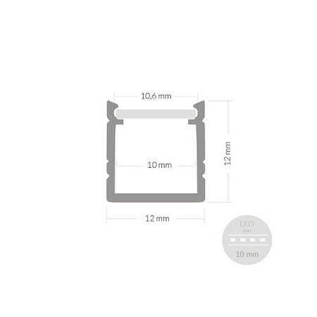 Profil ALU LED SMART 1m + Klosz Satyna