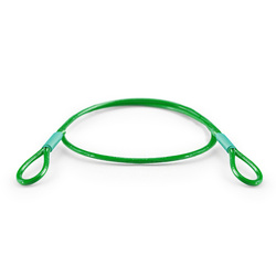 Linka Stalowa w PCV ZIELONA z Pętlami Pętelkami Lina z Okiem Oczkami Pętlica 1,6/3mm 1x7