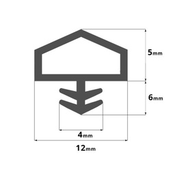 Uszczelka KD-11 12x5mm TPS CZARNA do Drzwi Zewnętrznych i Wewnętrznych - do Drzwi Drewnianych Ościeżnic i Futryn